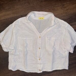 Love Notes White Linen Top